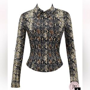 House of CB Vani Snake Print Fitted Jacket Size XS